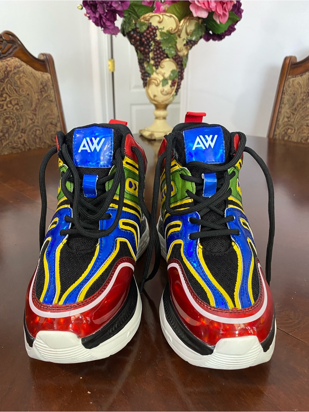 AW Multicolor Women's Chunky Sneakers - Blue/Red/Yellow/Green